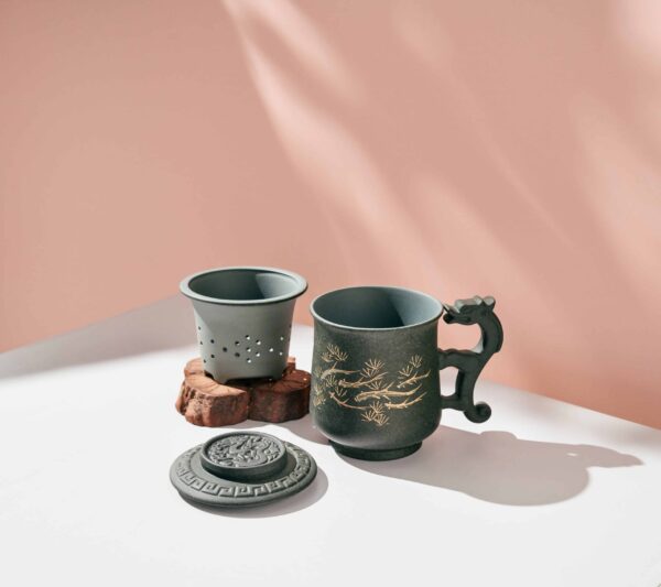 Double-walled Dragon Green Cup (Abundance)