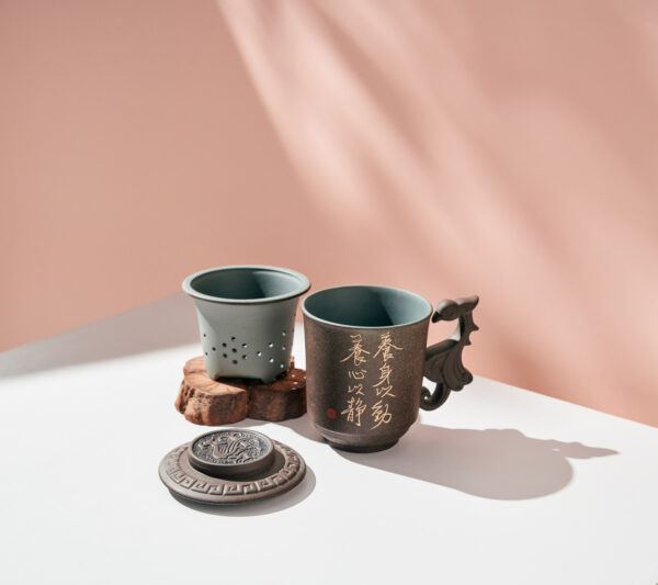 Double-walled Phoenix Brown Cup (Tranquility and Calmness)