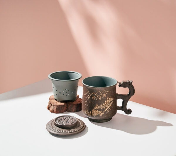 Double-walled Dragon Brown Cup (Tranquility and Serenity)