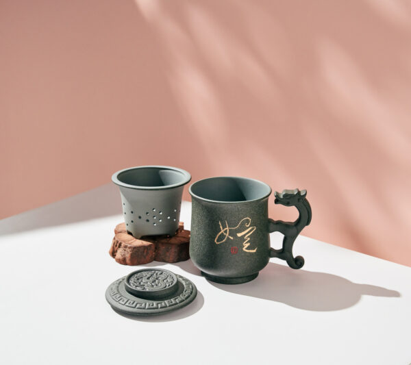Double-walled Dragon Green Cup (如意)