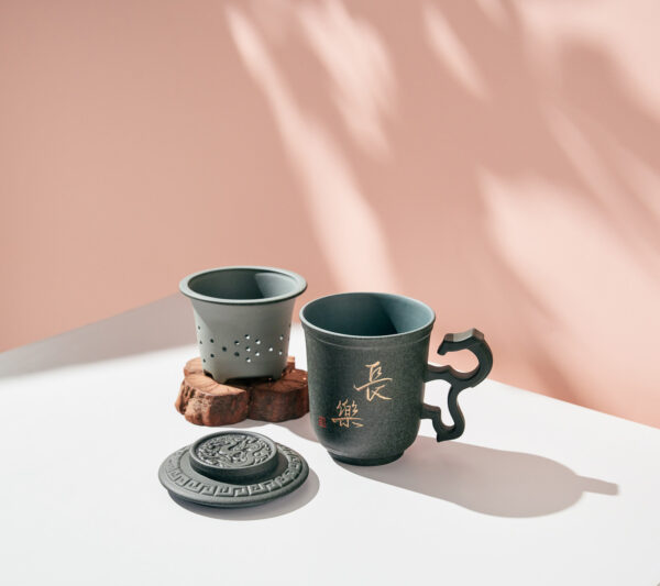 Double-walled Horse Green Cup (长乐)