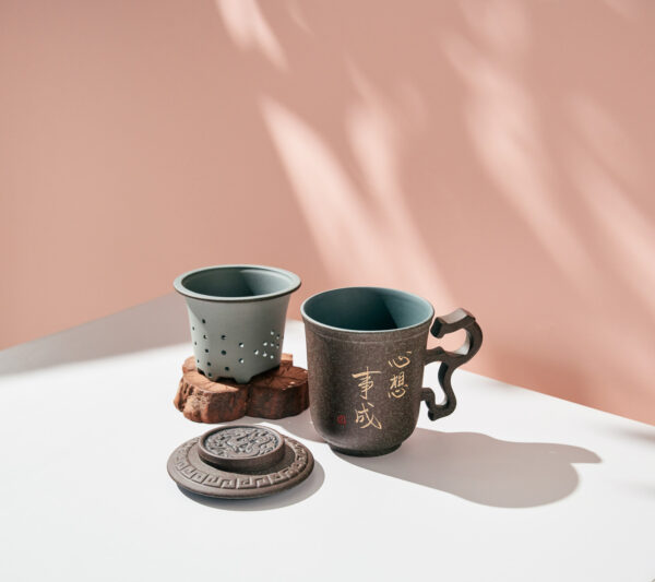 Double-walled Horse Brown Cup (心想事成)